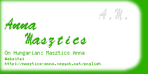 anna masztics business card